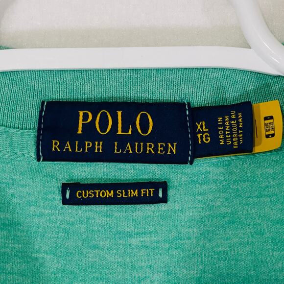 POLO Ralph Lauren Shirt Mens XL Green Short Sleeve Soft Custom Slim Fit PONY - Picture 6 of 7